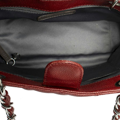 Chanel Petite Shopping Tote Red Matelasse Caviar Leather A
