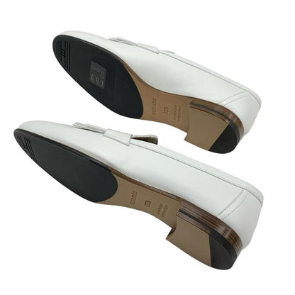 Hermes Royale Loafer Leather Shoes Leather White Unused Moccasins Flat Shoes