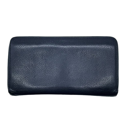 Celine Round Zip Long Leather Wallet Long Wallet Navy
