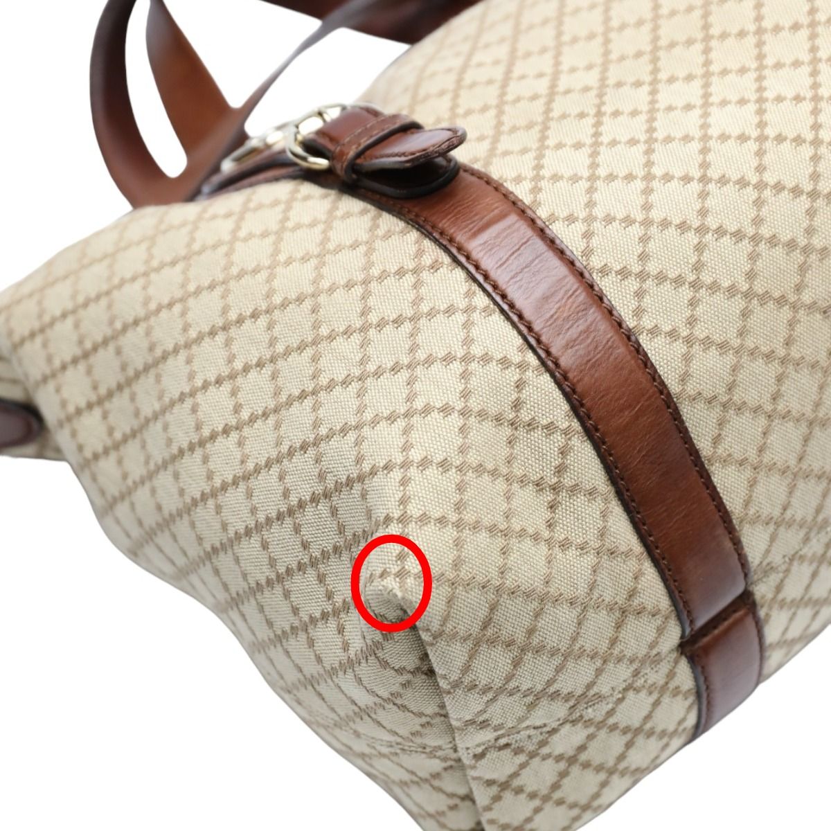 Gucci 2-Way Shoulder Bag Diamante Tote Antique Brown