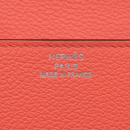 Hermes Bifold Wallet Lauris Luli Slim Verso Evercolor Rose Texas and Sienne